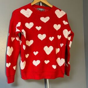 Marled Crew Neck HEART Sweater